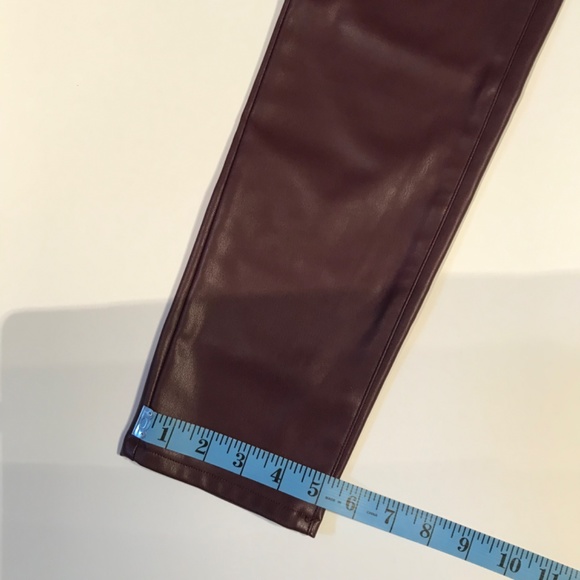 NWHT Michael Kors faux leather Leggings burgundy size M - Picture 7 of 8